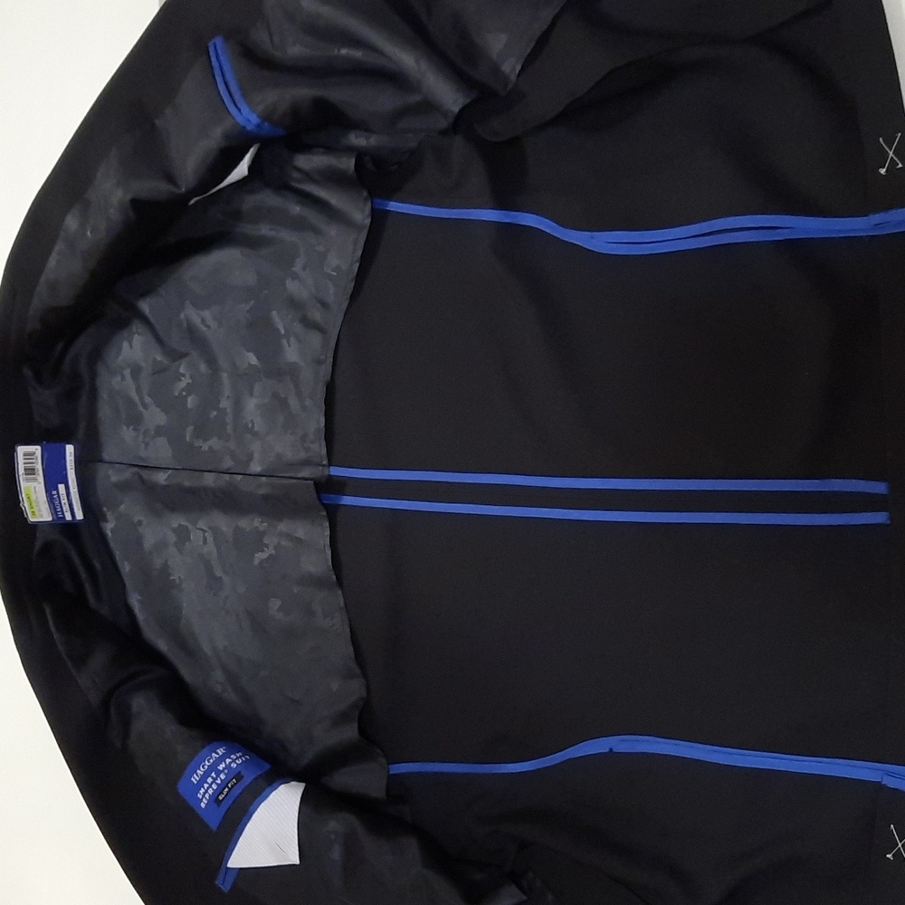 HAGGAR MENS BLACK BLAZER - SIZE 38 SHORT - NEW WITH TAGS - SRP $200.00 - Picture 5 of 10